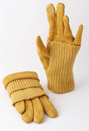 Two Piece Knitted Sleeved Gloves